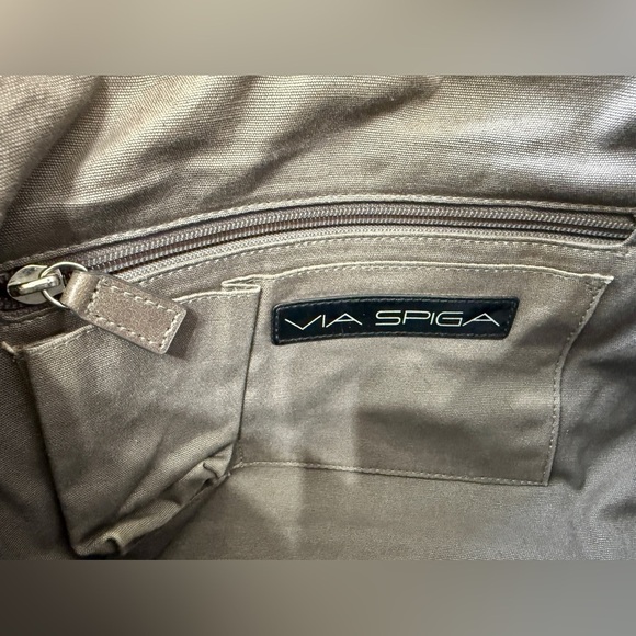 Via Spiga Gray Leather Large Bag EUC - Picture 9 of 11